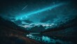 AI generated illustration of a beautiful night sky illuminated by stars