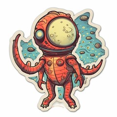 Poster - AI generated sci fi creature in space suit