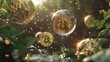 Golden bitcoin bounce back on the trampoline  ,Generative ai, 