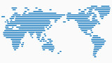 Fototapeta Mapy - Horizon strip line world map on white background.