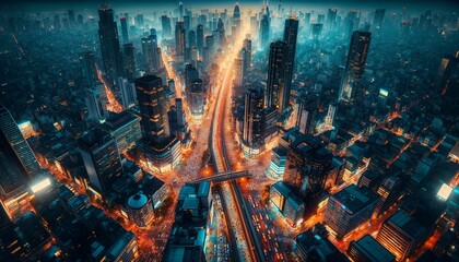 Rush Hour Reverie: Metropolis Life Captured from Above - AI generated digital art