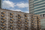 Fototapeta  - A block of flats from the old days in the city center. Warsaw Poland