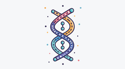  Dna molecule line style icon vector illustration desi
