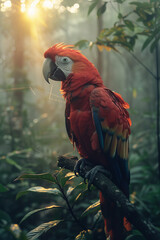 Poster - Parrots that speak in forgotten languages, telling tales of ancient civilizations hidden within the