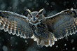 An owl whose wings weave the fabric of the night sky, each flap revealing the tapestry of the univer