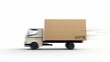 © Denys - Motion blur effect of a fast-moving delivery truck on a white background