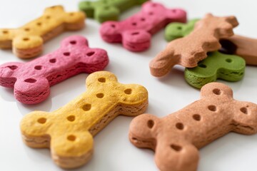 Sticker - Colorful dog treats on a blank canvas