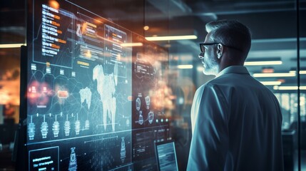 Poster -  AI analyzes patient health data to predict risk of various diseases. Anxious atmosphere The results help patients prevent disease. 