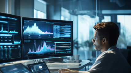 Poster -  AI analyzes patient health data to track treatment outcomes. Anxious atmosphere The results help doctors ensure patients are receiving effective treatment.