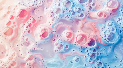 Canvas Print - The background is an abstract pastel marble with foam bubbles. This is a summer beach background.