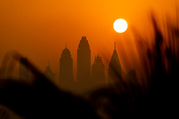 Wall Mural - sunset in the city
