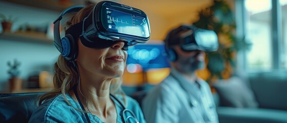 Poster - Using VR medical interface technology and Internet consultation, this concept combines telemedicine with hand-held smartphone communication with the patient.
