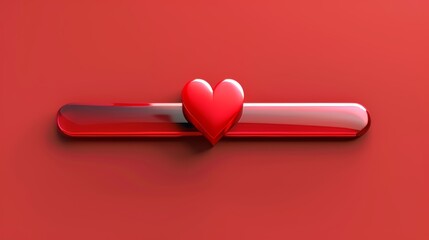 Aufkleber - The concept of a 3D blank search bar with a heart icon in honor of Valentine's Day.