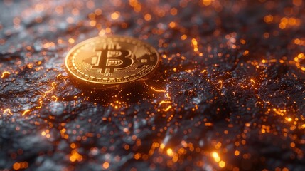Leinwandbilder - Cryptocurrency blockchain digital encryption, Digital money exchange, Global network connections background concept. 3D rendering.