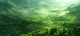 Fototapeta Natura - Abstract green landscape wallpaper