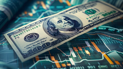 Money, US dollar bills background. Dollar money for Finance, Economy, Market and Investment concepts. Trader investment.