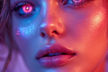 Poster - This artwork combines geometric lines over a smooth gradient backdrop, blending technology with soothing colors
