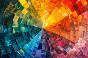 Color wheel explosion, perfectly segmented hues, crisp and graphic