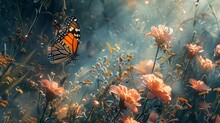 Ethereal Garden In Bloom Butterflies Among Hopes Blossom 1