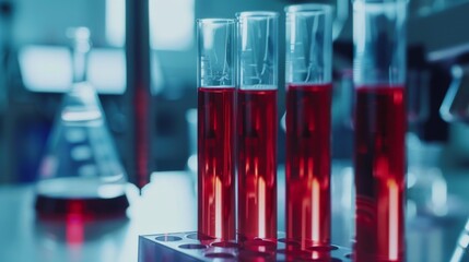 Sticker - Blood Test Tubes In Laboratory