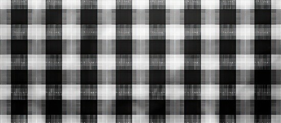Poster - A detailed shot of a brown, white, and black tartan pattern, featuring a checkered design with rectangular shapes in black and white, creating a classic and stylish look for flooring or textile