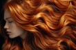 Detailed image of impressive red curly hair with a spiraling texture