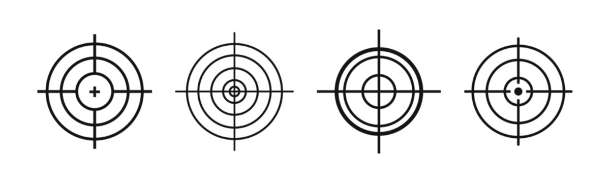 crosshair vector set. scope aim icons. circular crosshairs.