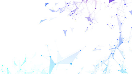Poster - Abstract tech network connection dots. Digital technology and big data analysis background. White background with plexus lines. Geometric background with abstract mesh