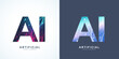 AI Banner Concept In The Digital Style. Generative Ideas Design Element For Internet Technology. Futuristic Technology Concept Artificial Intelligence.