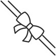 Ribbon bow on the corner, linear object. Line with editable stroke