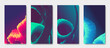 A set of abstract gradient backgrounds with 3d fluid effect