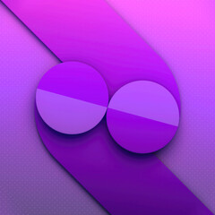 Aufkleber - Modern graphics in purple tones, where simple geometric shapes intertwine to create patterns. 3d rendering illustration