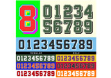 Fototapeta  - Vector illustration of vintage sports jersey numbers typeface fully editable