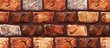 A detailed shot of a brick wall with numerous bricks on it, resembling a rectangular pattern. This artistic display can inspire a dish or recipe using staple food ingredients in cuisine