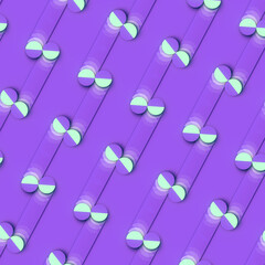 Aufkleber - Digital illustration with a pattern of geometric shapes creating an optical illusion. 3d rendering