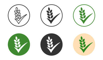 Wall Mural - Cereal label. Wheat icon. Natural organic food vector illustration. Healthy nourishment sign. Grain, gluten and rye pictogram isolated.