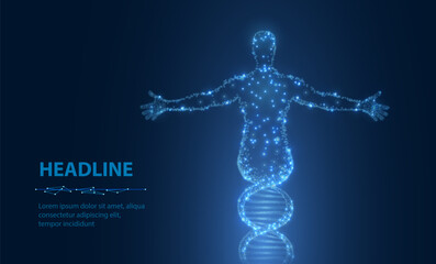 Wall Mural - Human DNA. Medical technology, gene evolution, cellular health, nervous system