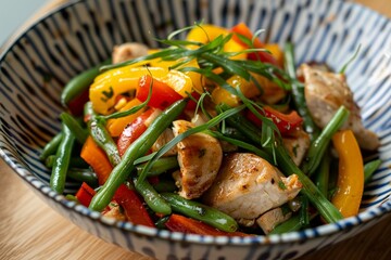 Sticker - Cook chicken and vegetables in stir fry