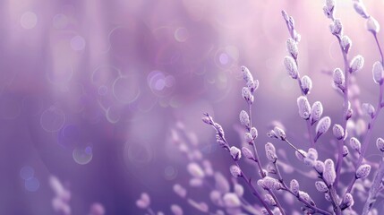 Wall Mural - water drops on purple flower.