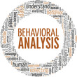 Behavioral Analysis word cloud conceptual design isolated on white background.