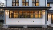Modern luxury house with glassy windows
