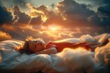 Fototapeta  - Gentle slumber, sweet dream child, nurturing peaceful nights and cozy moments, embracing the innocence and magic of childhood dreams.