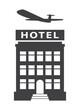 hotel with plane icon