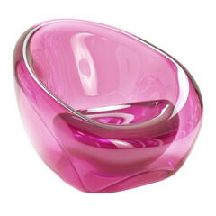 abstract pink shiny twisted glass object on a subtle background, representing modern art design.