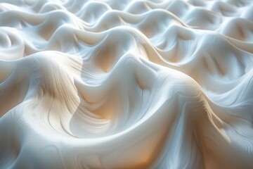 Poster - This image showcases a soft, white rippled fabric texture, simulating purity and calmness