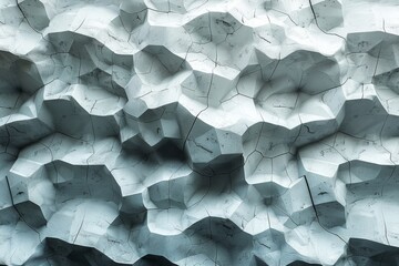 Poster - A visually captivating image showing a 3D geometric pattern with a textured white surface and subtle shading