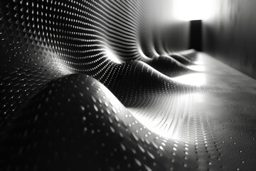 Poster - A monochrome image featuring a dynamic wave pattern creating a sense of movement and flow across the surface