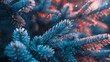 Chillfire Conifers: Fir leaves display a blend of hot reds and cool blues, evoking the essence of a frosty flame.