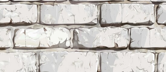 Poster - A detailed closeup image of a rectangular white brick wall showcasing the intricate pattern and composite material used in the building construction