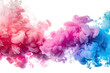 colorful smoke explosion pink blue color isolated on transparent or white background PNG